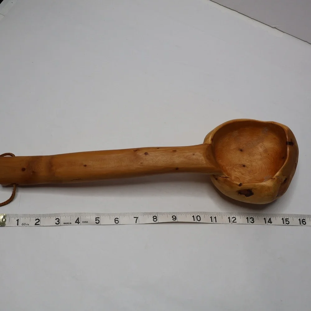 Handcrafted Rustic Large Burl Wood Ladle Scoop Wall Hanging‎ 15.5